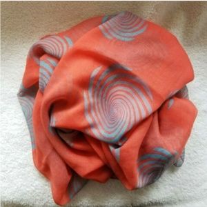 Coral Shawl Versatile Coverup Scarf 70 In x 45 In